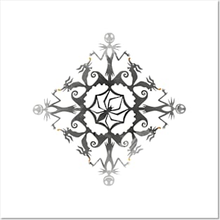 Snowflake Inspired Silhouette Posters and Art